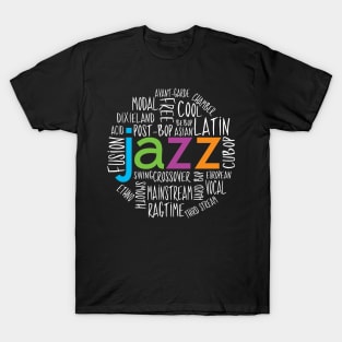 Creative Jazz Design with Jazz Genres T-Shirt